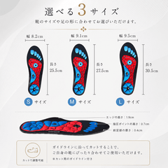 Solepres™【磁気指圧インソール】足裏ツボ刺激・アーチサポート・衝撃吸収